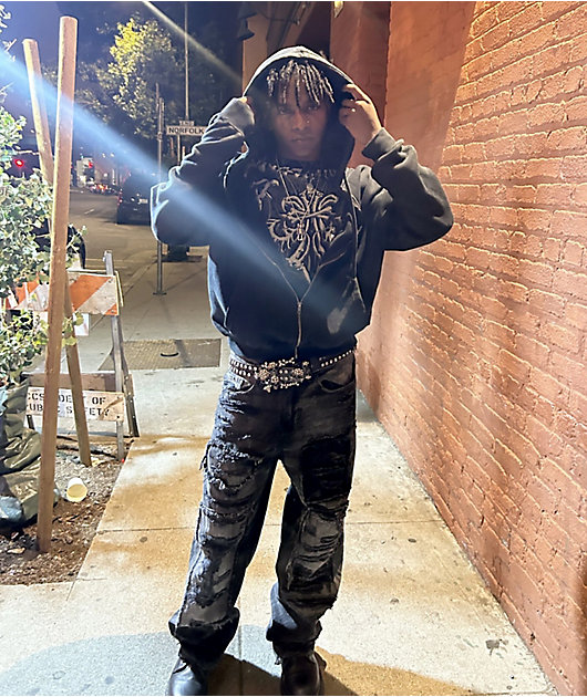 Vitriol Drained Black Wash Ultra Wide Jeans