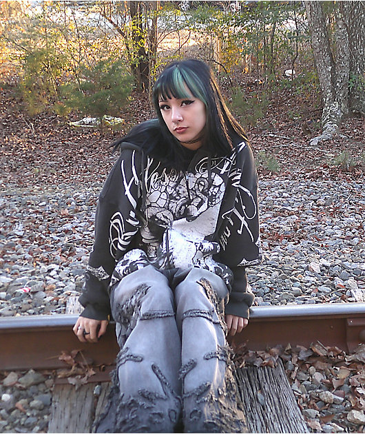 パンツ vkei destroy luster coating skinny denim Vitriol Drained Black Wash Ultra Wide Jeans | Zumiez