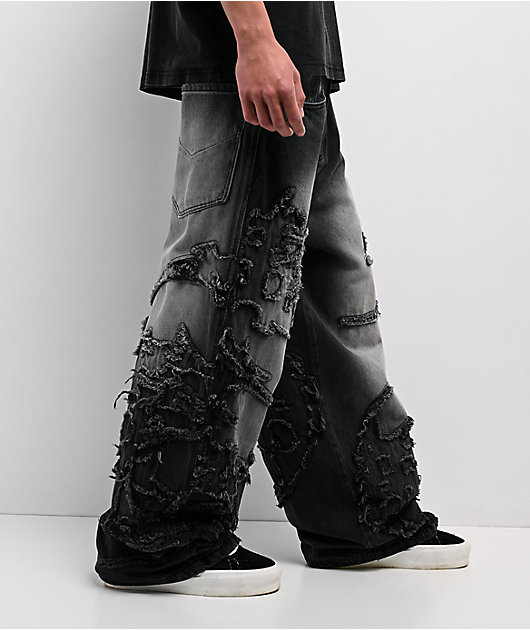 Vitriol Drained Grey Wash Ultra Wide Leg Jeans