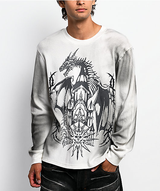 Vitriol Dust Tower White Wash Thermal Long Sleeve T-Shirt