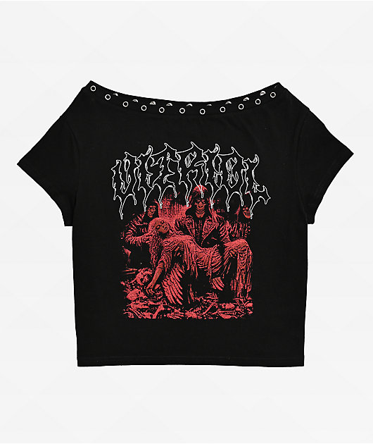 Vitriol Dylan Black Scoop Neck Crop T-Shirt