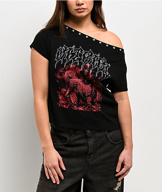 Vitriol Dylan Black Scoop Neck Crop T-Shirt