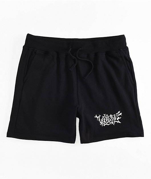 Vitriol Etched Black Sweat Shorts