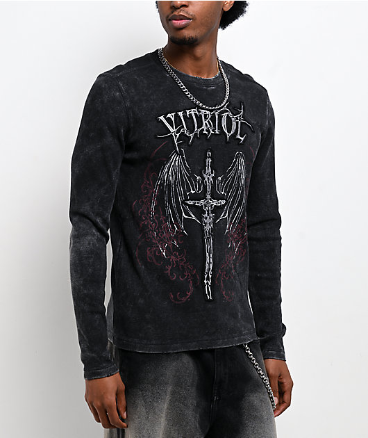 Vitriol Excalibur Black Wash Thermal Long Sleeve T-Shirt | Zumiez