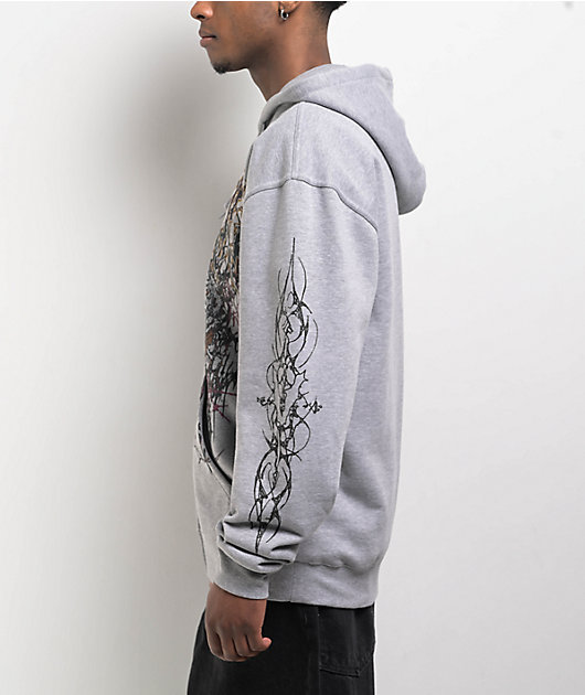 Vitriol Fallen Angel Grey Zip Hoodie