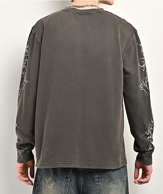 Vitriol Feral Friend Black Knit Long Sleeve T-Shirt