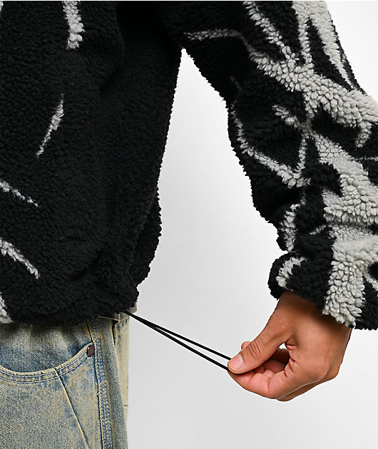 Vitriol Fragment Black & Grey Sherpa Zip Jacket