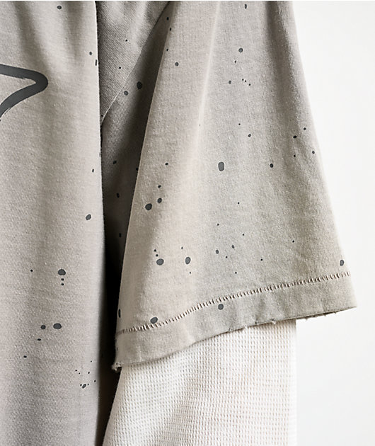 Vitriol From Ash White & Grey 2fer Long Sleeve T-Shirt