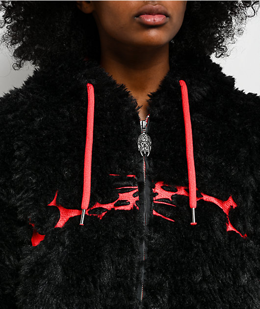 Vitriol Furget Me Not Black Crop Zip Jacket