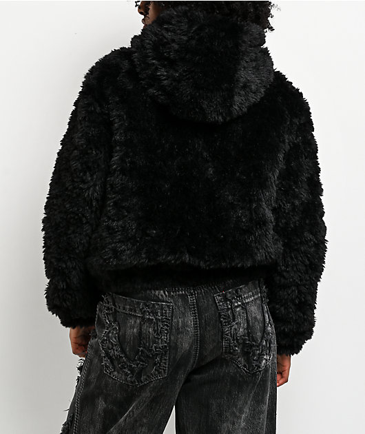 Vitriol Furget Me Not Black Crop Zip Jacket | Zumiez