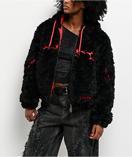 Vitriol Furget Me Not Black Crop Zip Jacket | Zumiez