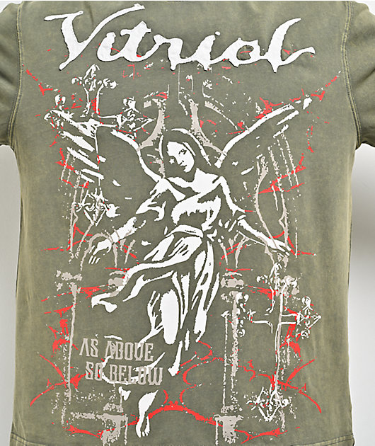 Vitriol Gazebo Green Wash Long Sleeve Boxy T-Shirt