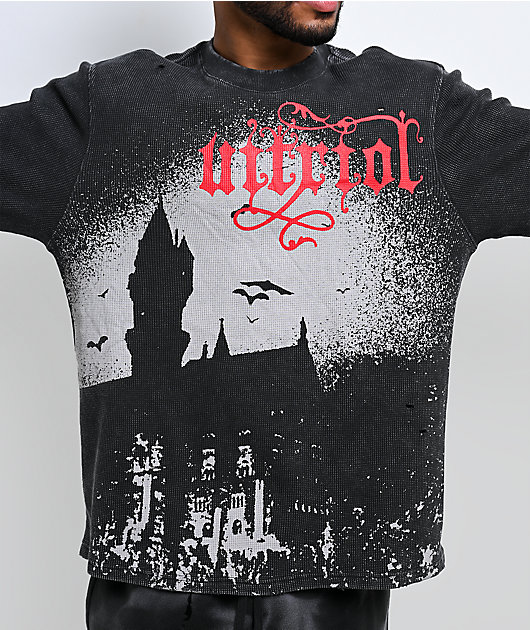 Vitriol Holy Ghost Black Wash Thermal Long Sleeve T-Shirt