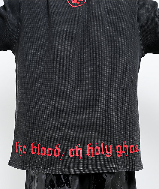 Vitriol Holy Ghost Black Wash Thermal Long Sleeve T-Shirt
