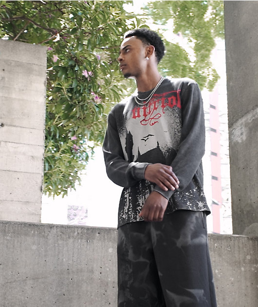 Vitriol Holy Ghost Black Wash Thermal Long Sleeve T-Shirt video