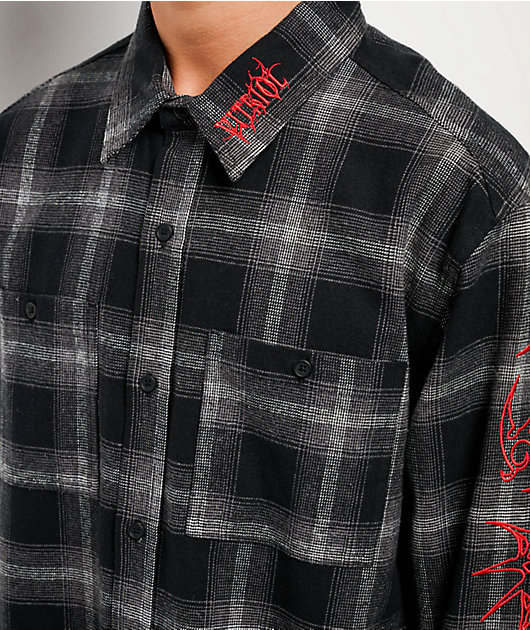 Vitriol Initial Black & Grey Flannel Shirt