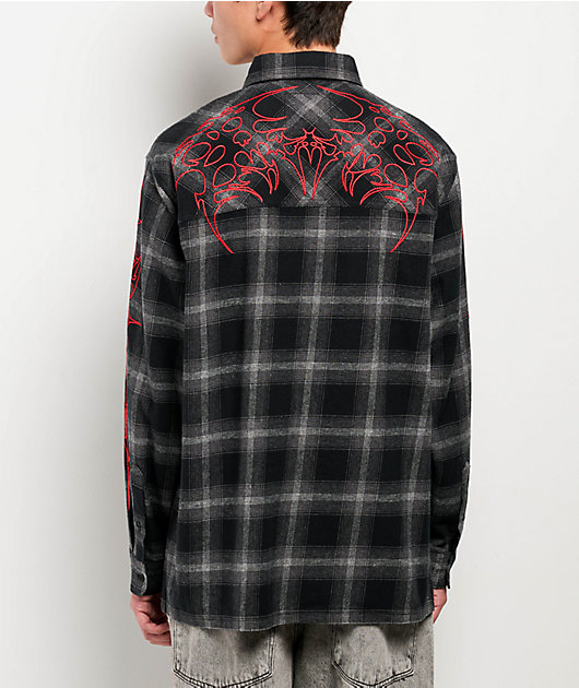Vitriol Initial Black & Grey Flannel Shirt