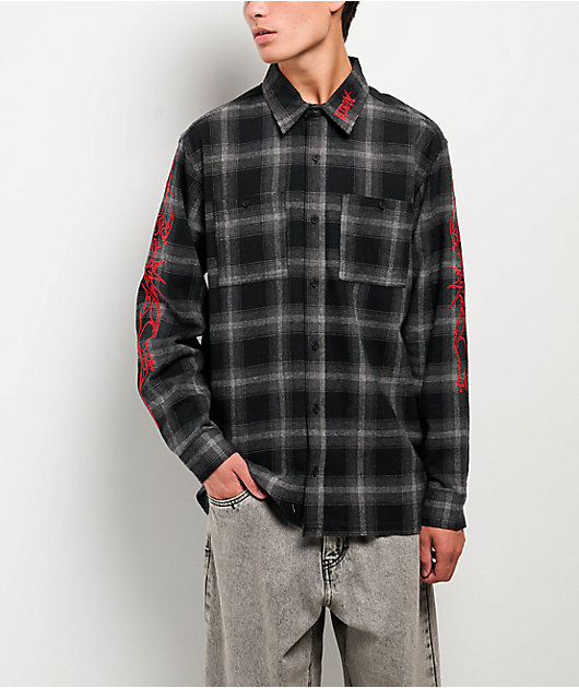 Vitriol Initial Black & Grey Flannel Shirt
