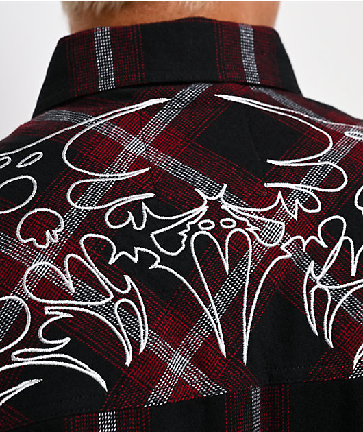 Vitriol Initial Black & Red Flannel Shirt