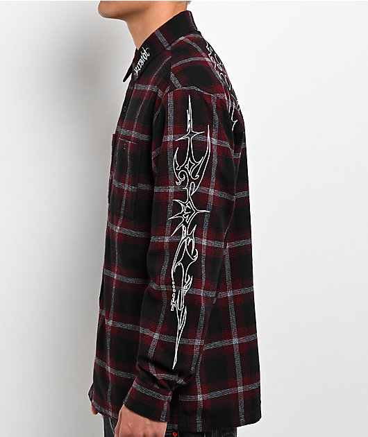 Vitriol Initial Black & Red Flannel Shirt