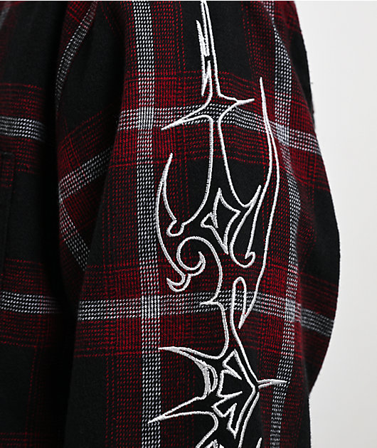 Vitriol Initial Black & Red Flannel Shirt