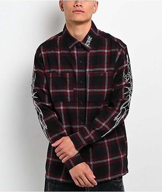 Vitriol Initial Black & Red Flannel Shirt