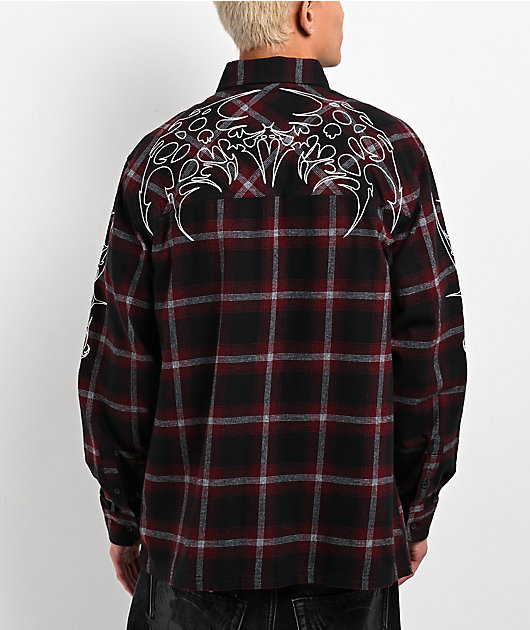 Vitriol Initial Black & Red Flannel Shirt