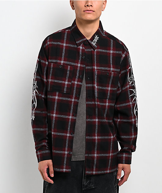 Vitriol Initial Black & Red Flannel Shirt