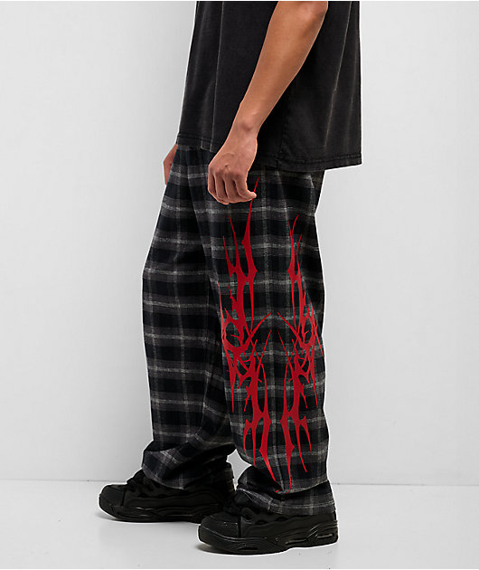 Vitriol Jagged Black Plaid Lounge Pants