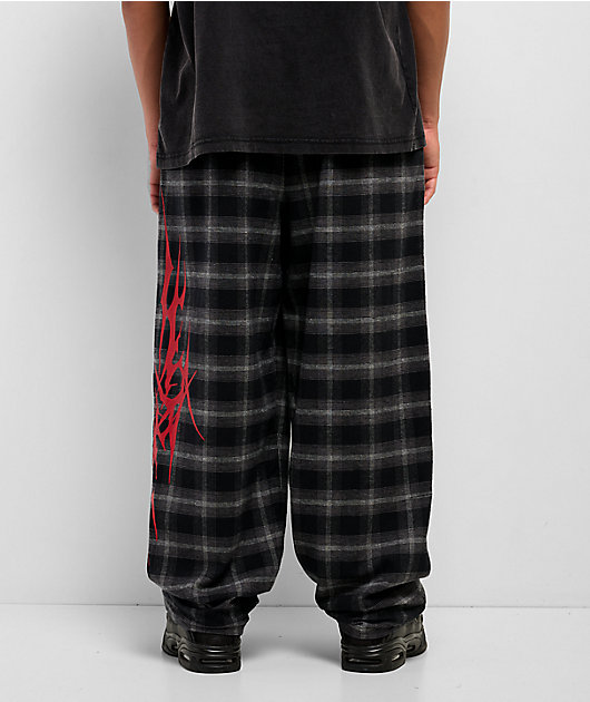 Vitriol Jagged Black Plaid Lounge Pants