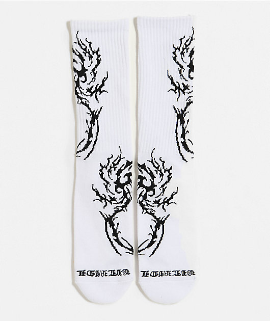 Vitriol Jagged White Crew Socks