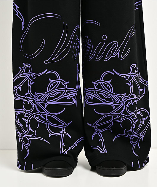 Vitriol Jessa Black Wide Leg Sweatpants