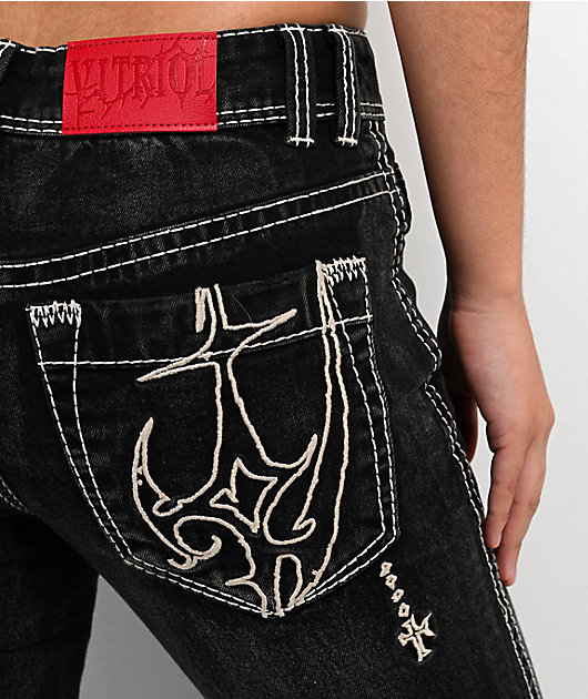 Vitriol Justina Black Wash Bootcut Jeans