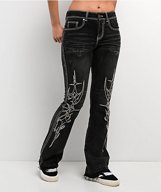 Vitriol Justina Black Wash Bootcut Jeans | Zumiez