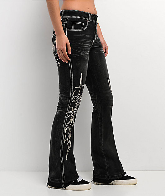 Vitriol Justina Grey Wash Straight Leg Jeans