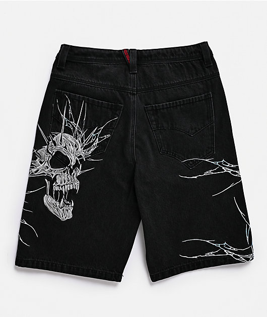 Vitriol Kids Siphon Black Wash Ultra Loose Denim Shorts