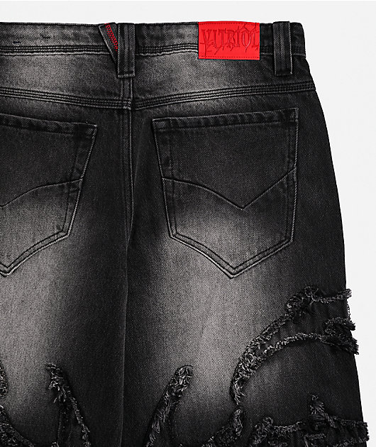 Vitriol Kids Void Black Wash Wide Leg Jeans