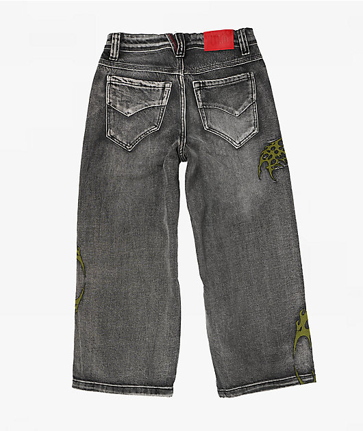 Vitriol Kids Void Infect Black Wash Ultra Wide Jeans