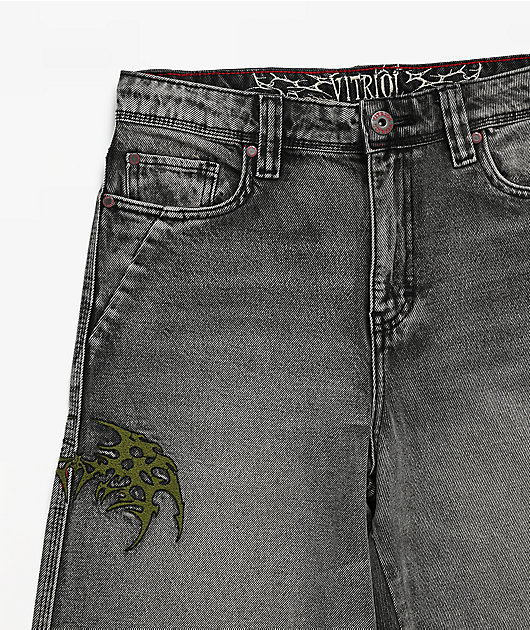 Vitriol Kids Void Infect Black Wash Ultra Wide Jeans