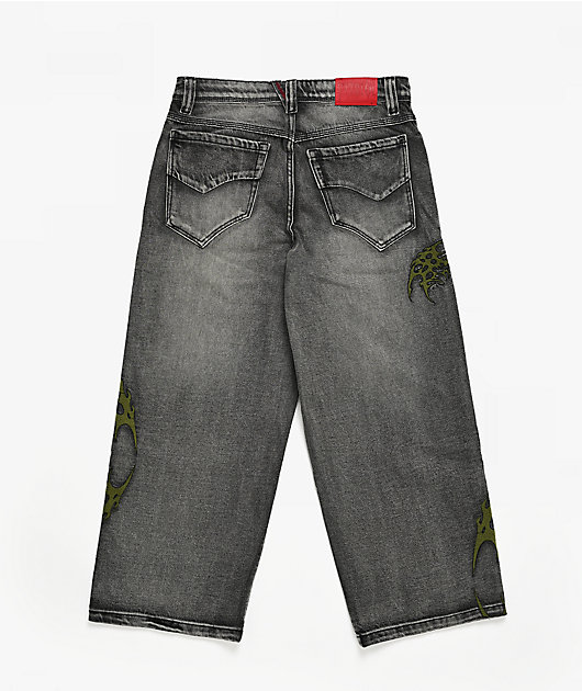 Vitriol Kids Void Infect Black Wash Ultra Wide Jeans