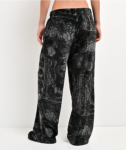 Vitriol Lace Black Plush Lounge Pants