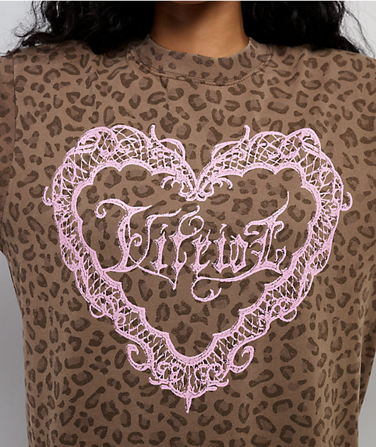 Vitriol Lace Heart Leopard T-Shirt | Zumiez