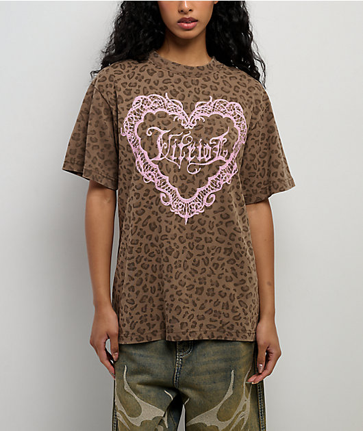 Vitriol Lace Heart Leopard T-Shirt | Zumiez