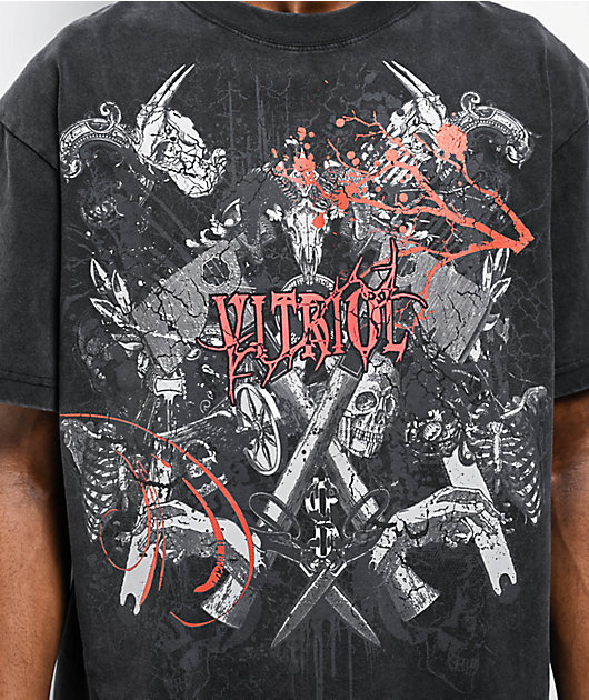 Vitriol Layered Edgy Black Wash T-Shirt