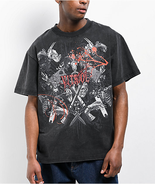 Vitriol Layered Edgy Black Wash T-Shirt | Zumiez