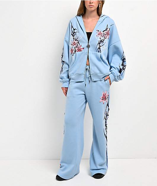 Vitriol Lenexa Blue Wash Body Bag Zip Hoodie