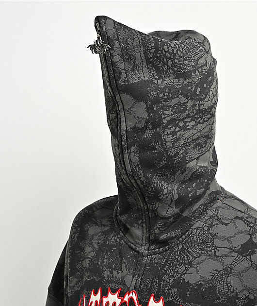 Vitriol Lenexa Lace Dark Grey & Black Bodybag Hoodie