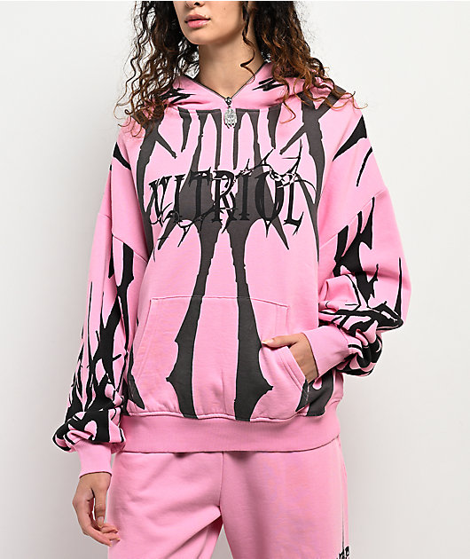 Lumignon ♥ Big Fur knit hoodie【ネイビー×ピンク】 Vitriol Ryder Toxic Pink Sherpa Hoodie | Zumiez
