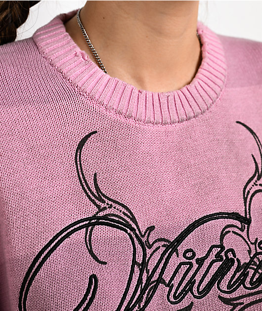 Vitriol Lennox Pink Stripe Oversized Sweater