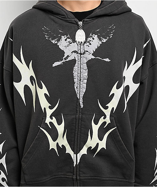 Vitriol Lightning Black Wash Zip Hoodie